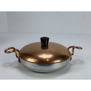 Vintage Wear-Ever 7" Hallite Aluminum Pan w Twisted Handle Copper Lid No 2107